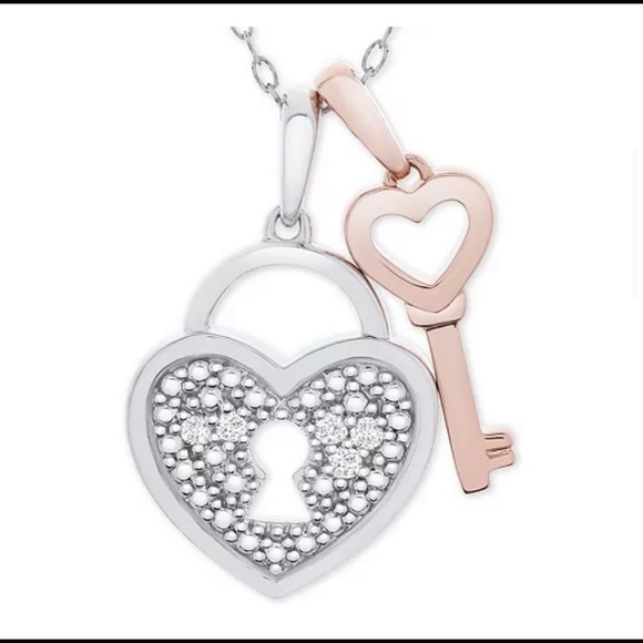 R. H. Macy & Co. Jewelry - ❤️Diamond Accent Heart Lock & Key Pendant Necklace